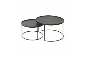 Notre Monde Round Tray Table Set Clearcut 5